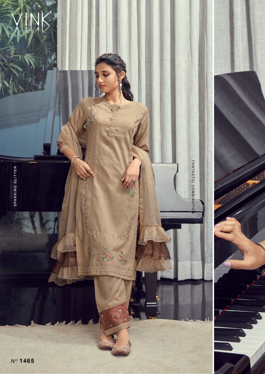 vink ruffles vol 3 SILK catchy look Top bottom and dupatta catalog