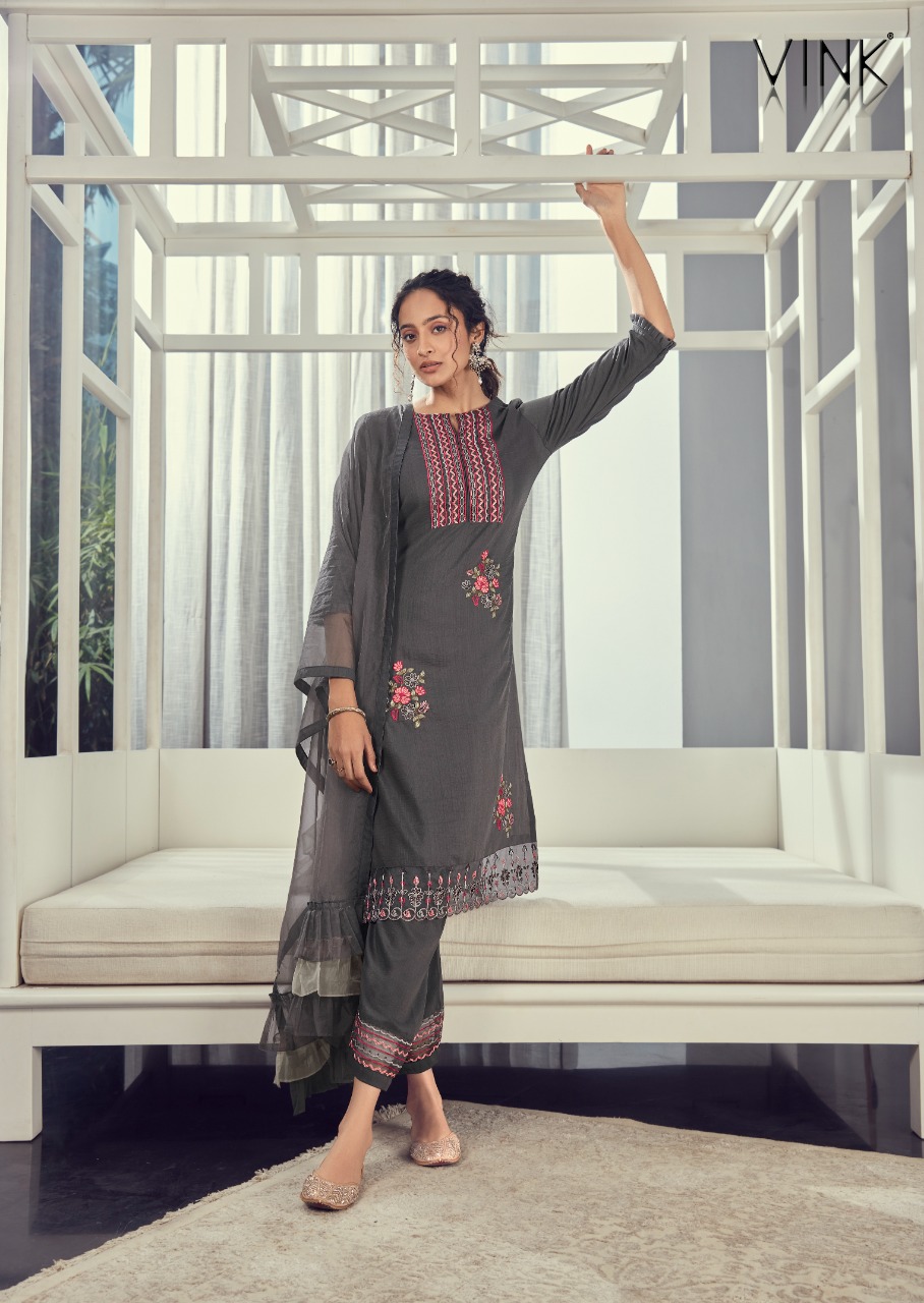 vink ruffles vol 3 SILK catchy look Top bottom and dupatta catalog