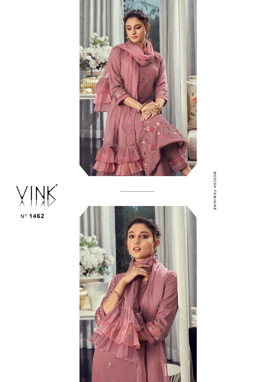 vink ruffles vol 3 SILK catchy look Top bottom and dupatta catalog