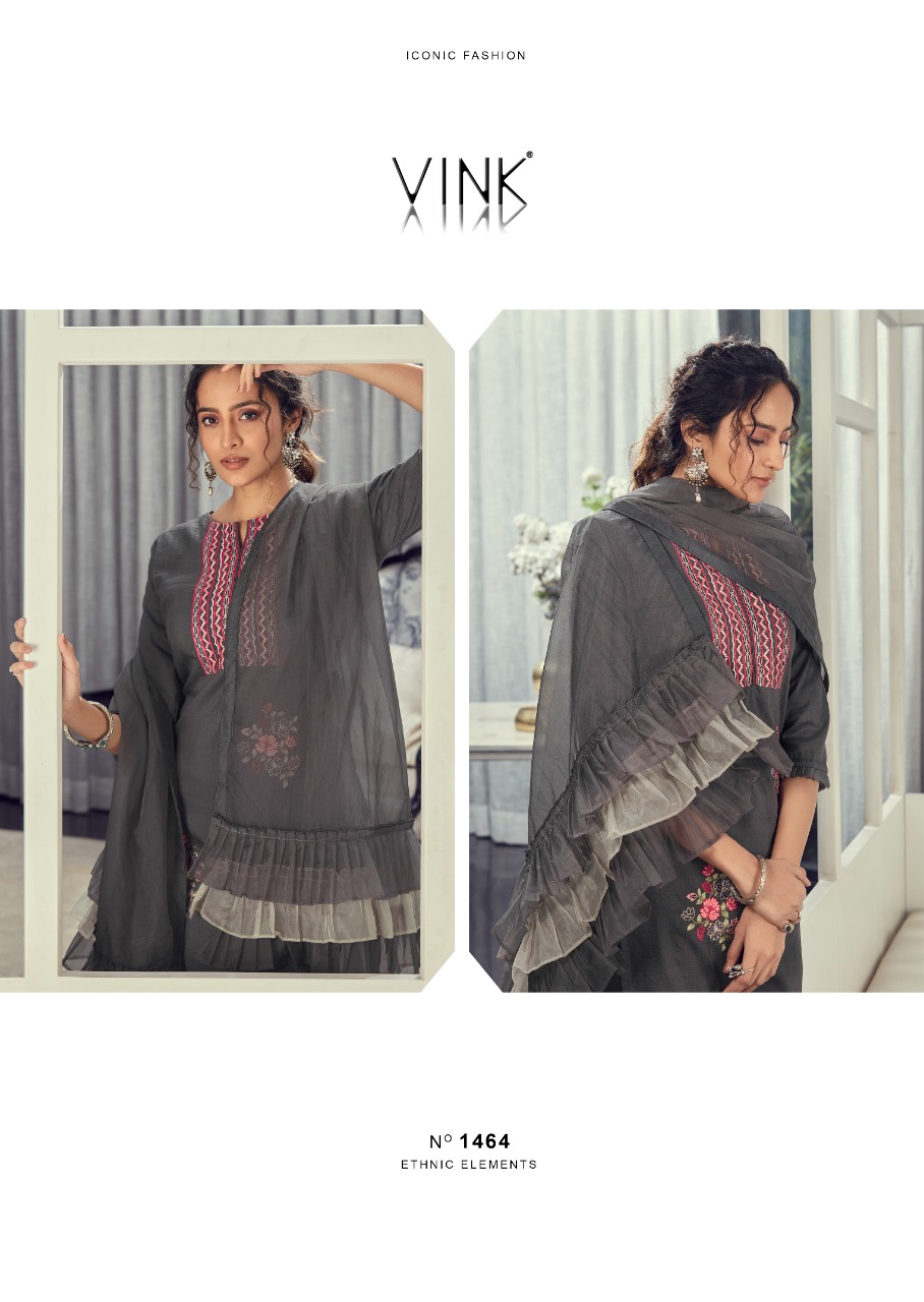 vink ruffles vol 3 SILK catchy look Top bottom and dupatta catalog