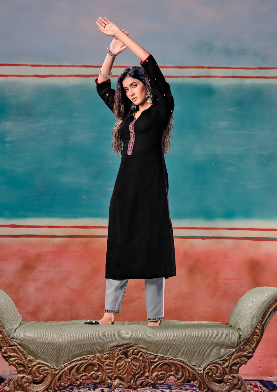 vitara fashion gloster rayon catchy look kurti with pent catalog