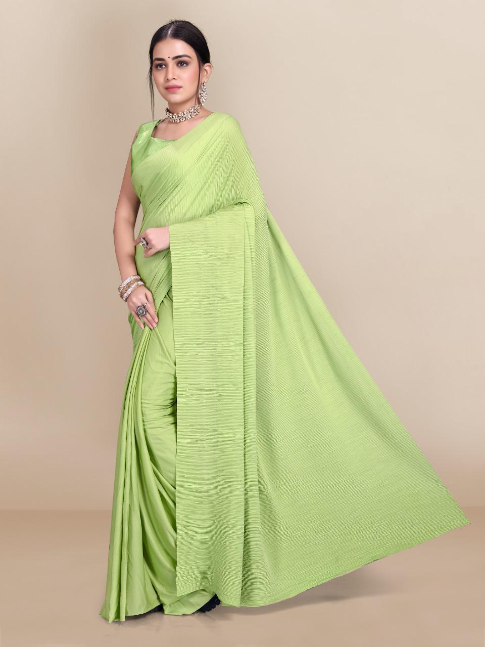 vivera international Clovia2 Saree Soft Knitted lycra regal look saree catalog