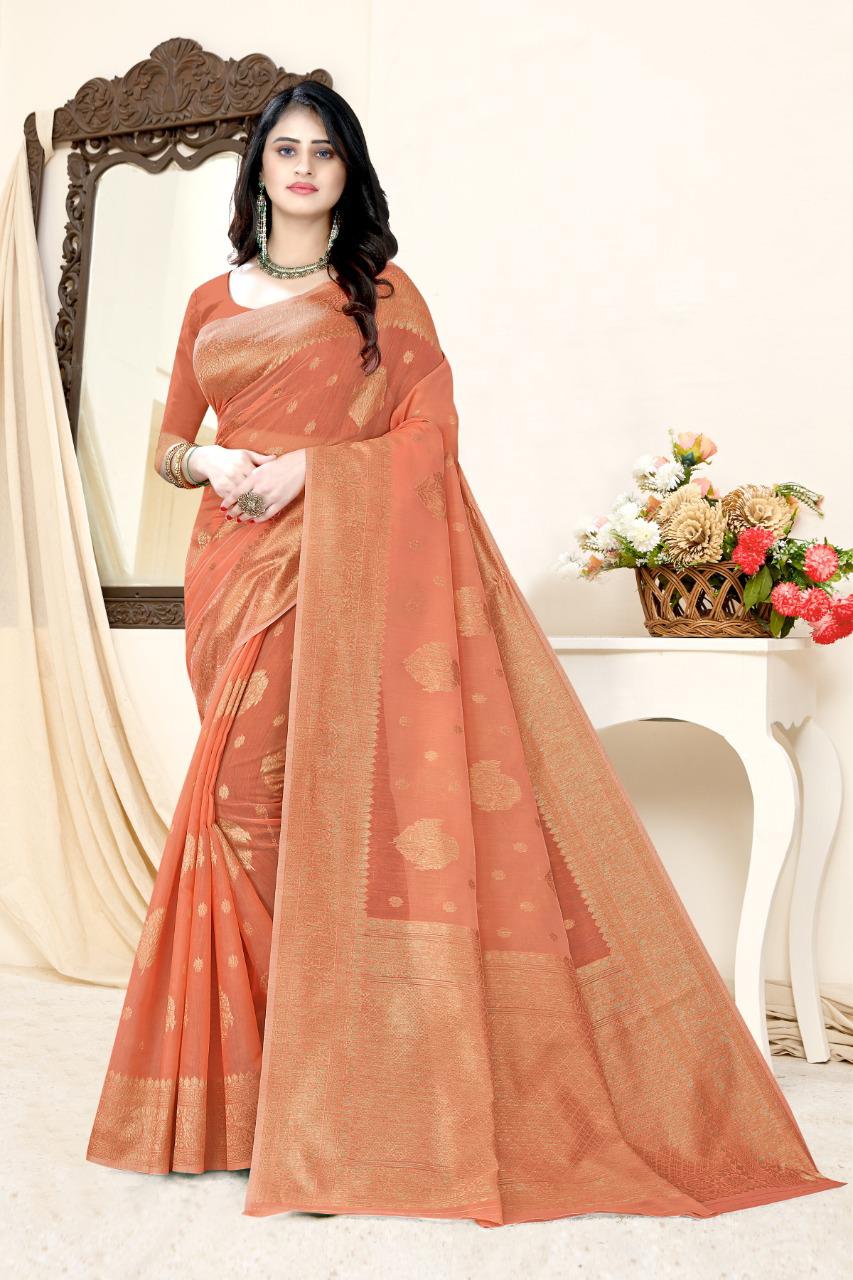 vivera international Princess 3 Sarees Chanderi cotton catchy look saree catalog