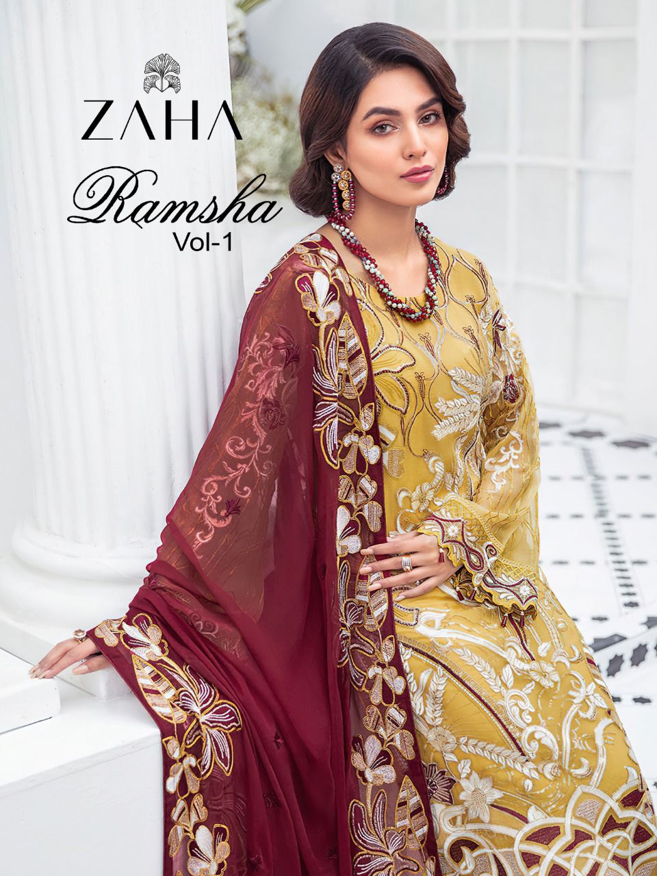 zaha ramsha vol 1 georgette elegant look salwar suit catalog