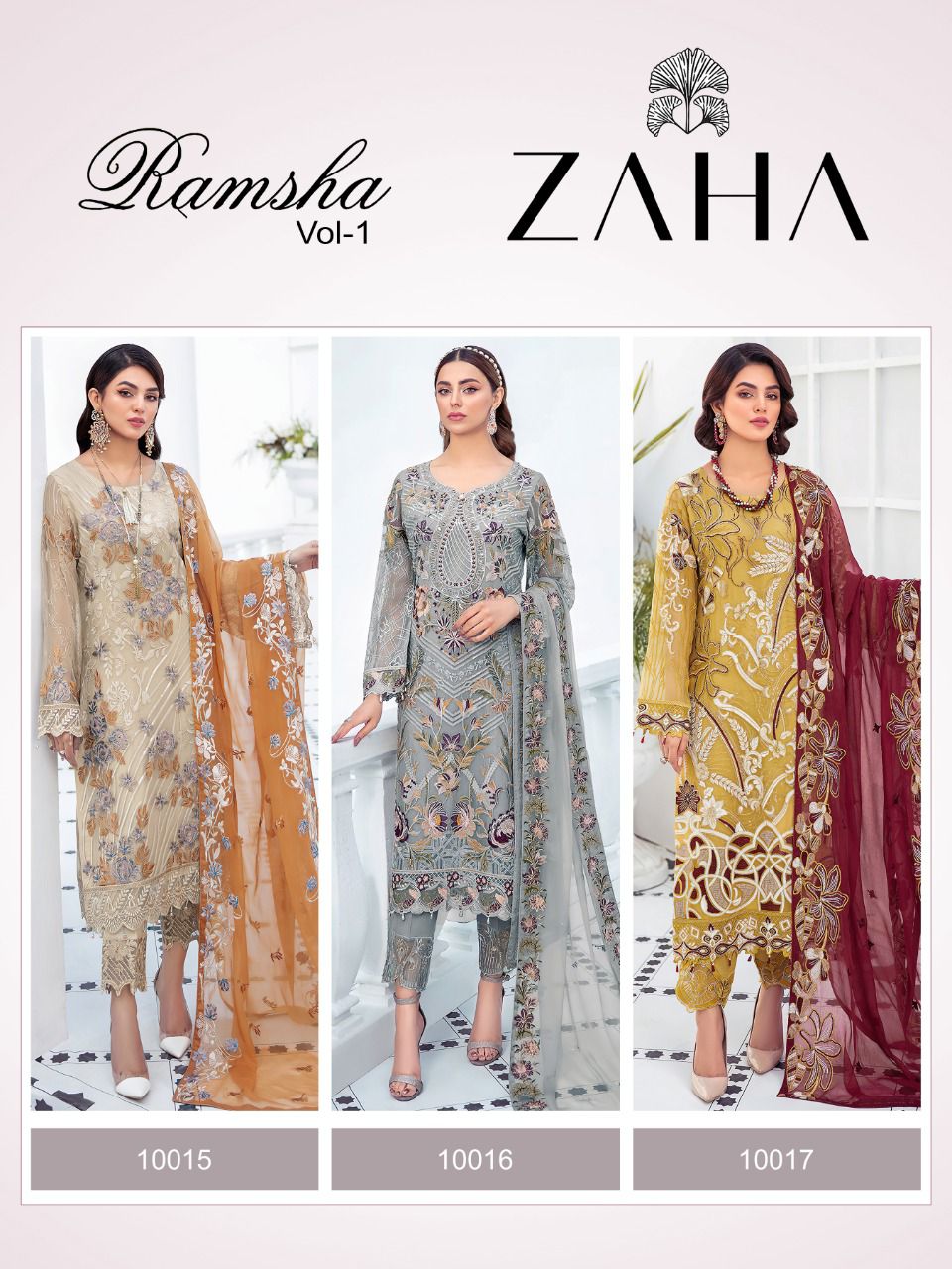 zaha ramsha vol 1 georgette elegant look salwar suit catalog