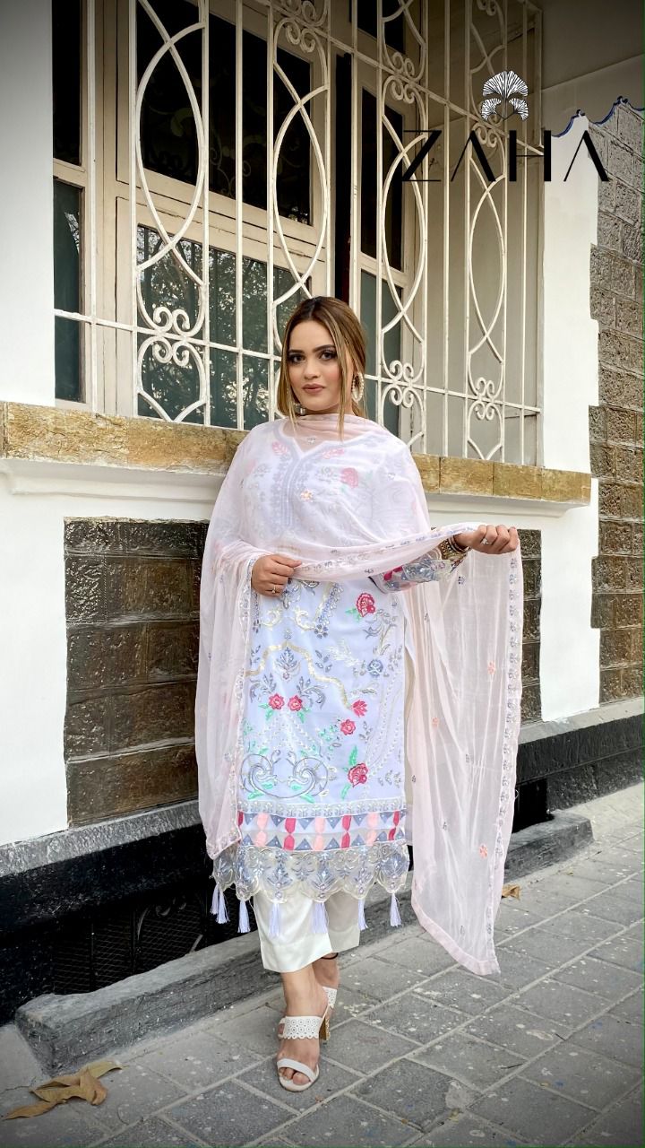 zaha zaha 10020 georgeete catchy look salwar suit single