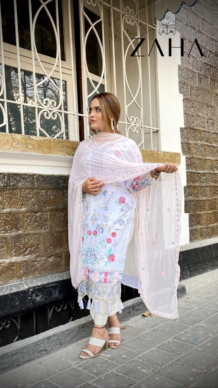 zaha zaha 10020 georgeete catchy look salwar suit single