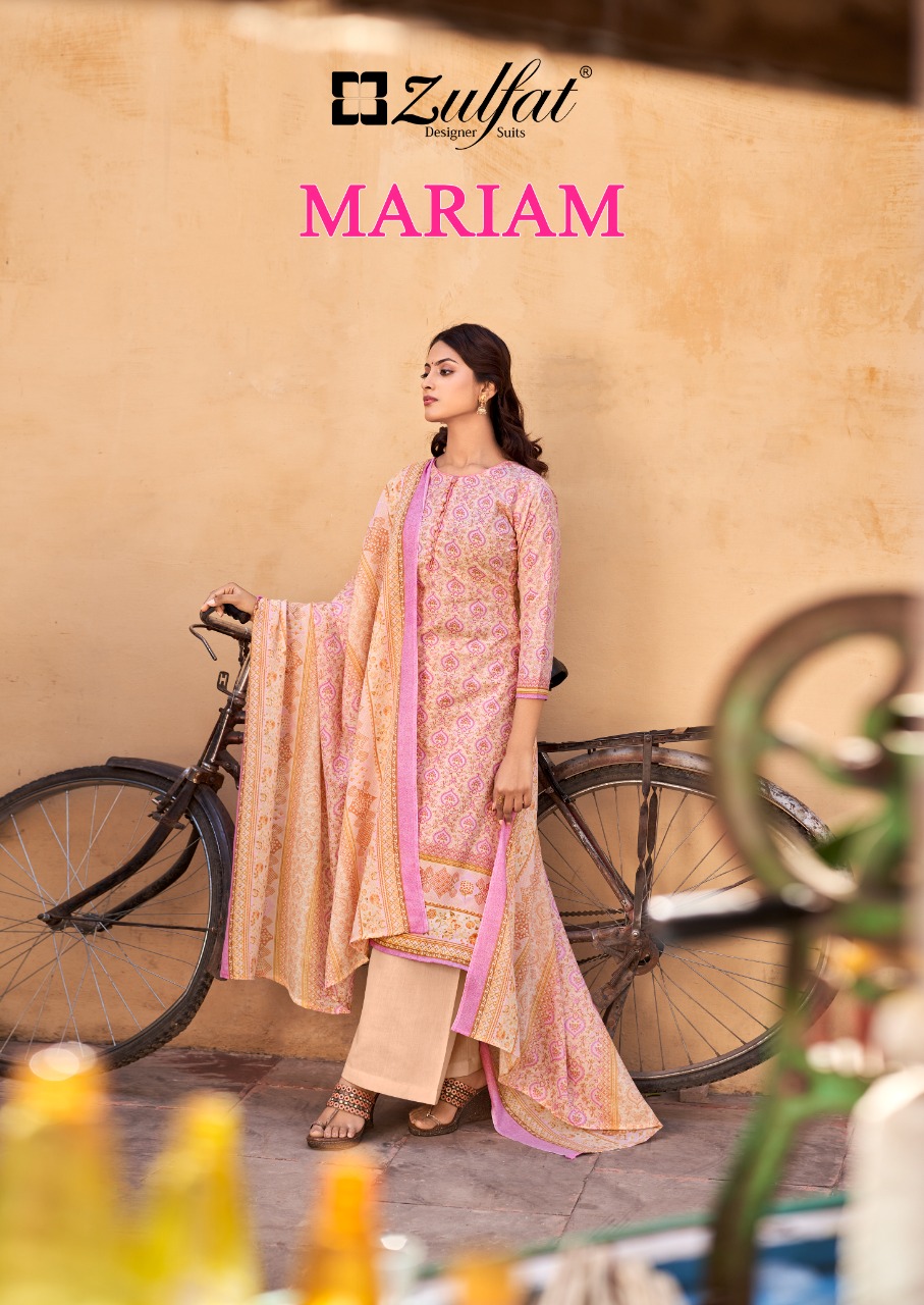 zulfat designer suit mariam cotton attrective print salwar suit catalog