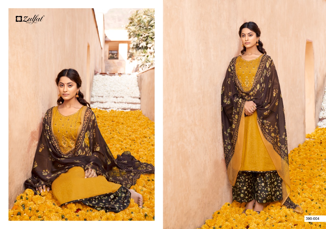 zulfat designer suit parineeta pure jam Jaquard elegant print salwar suit catalog