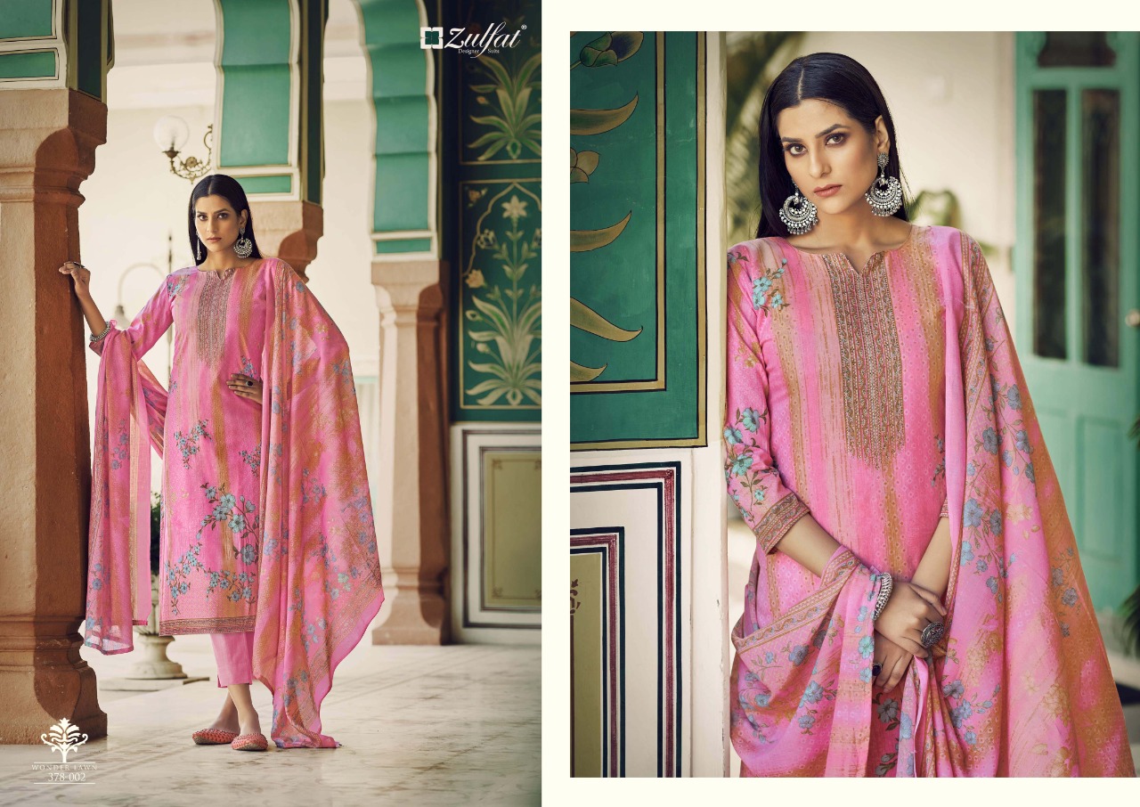 zulfat designer suit wonder lawn cotton authentic fabric salwar suit catlog