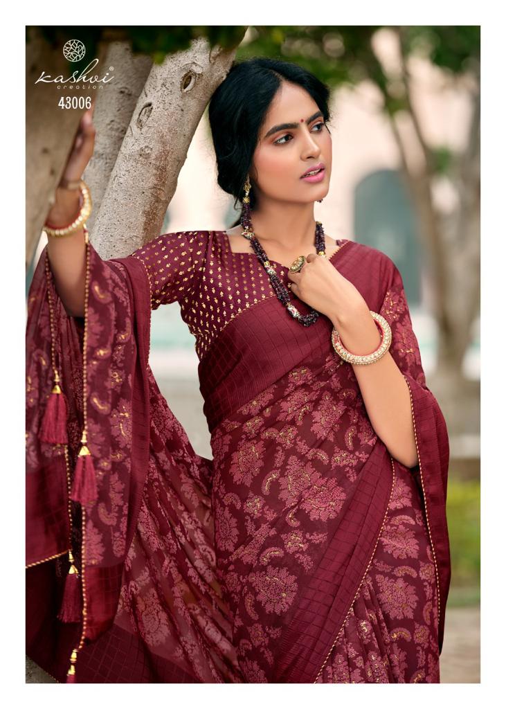 lt saree kashvi creation dhun viscose georgette graceful print saree catalog