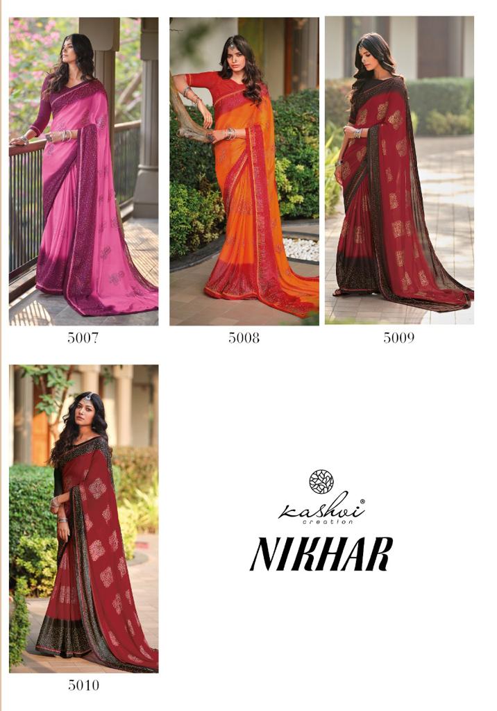 lt kashvi creation nikhar pp moss innovative print saree catalog