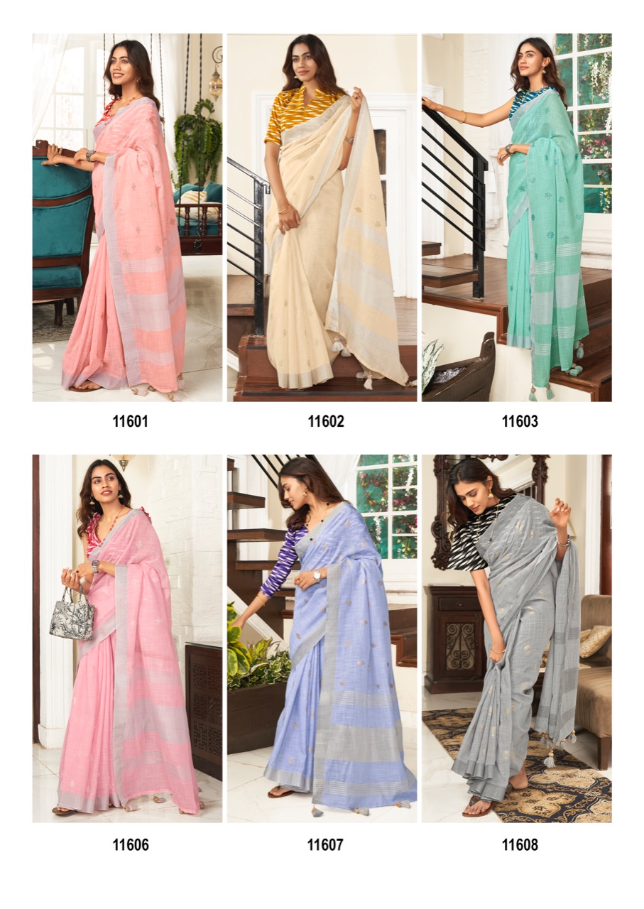 lt saree sensation Linen Silk elegant look saree catalog