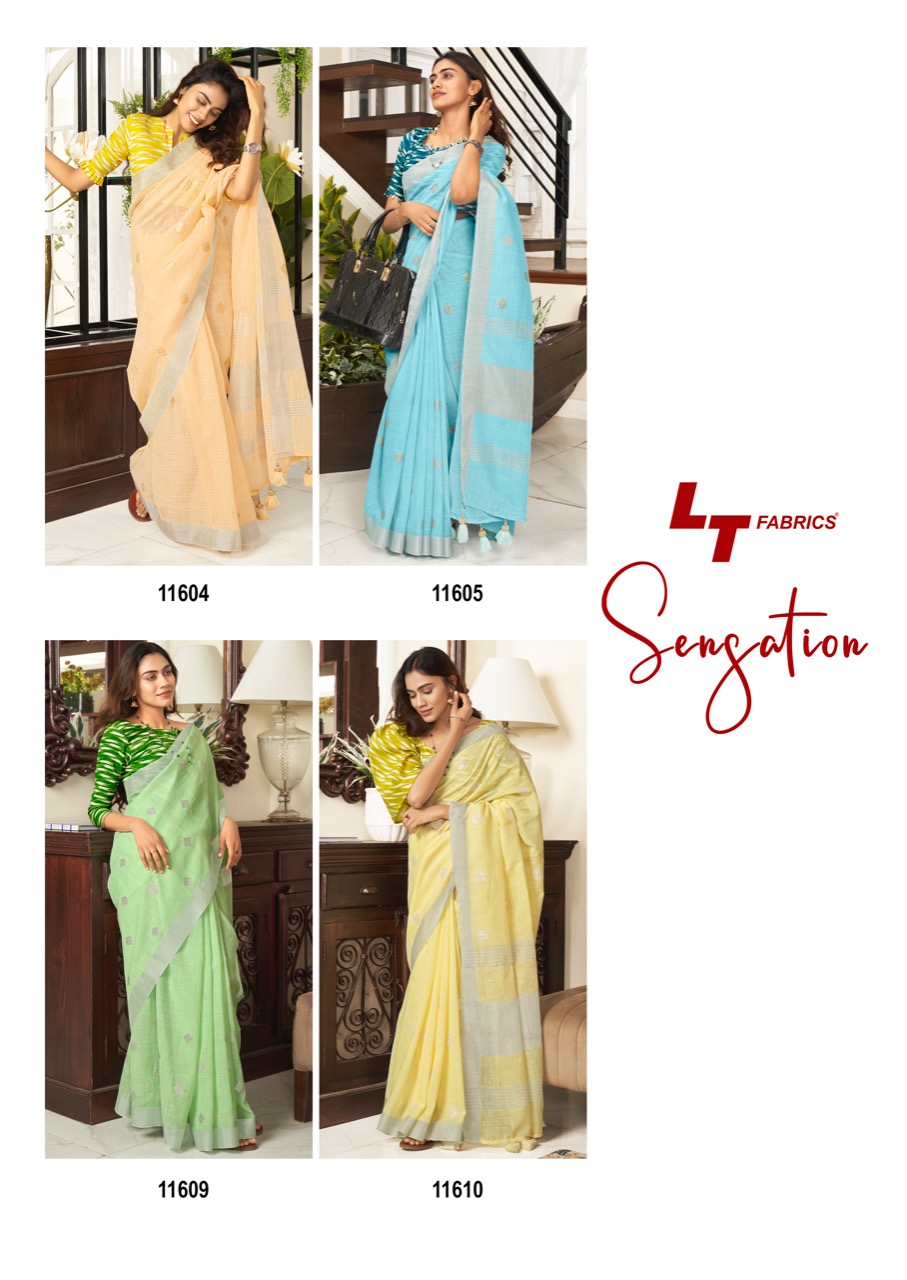 lt saree sensation Linen Silk elegant look saree catalog