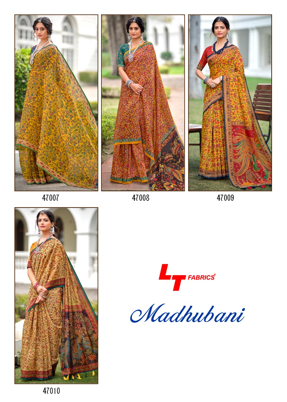 lt fashion madhubani chanderi silk regal look saree catalog