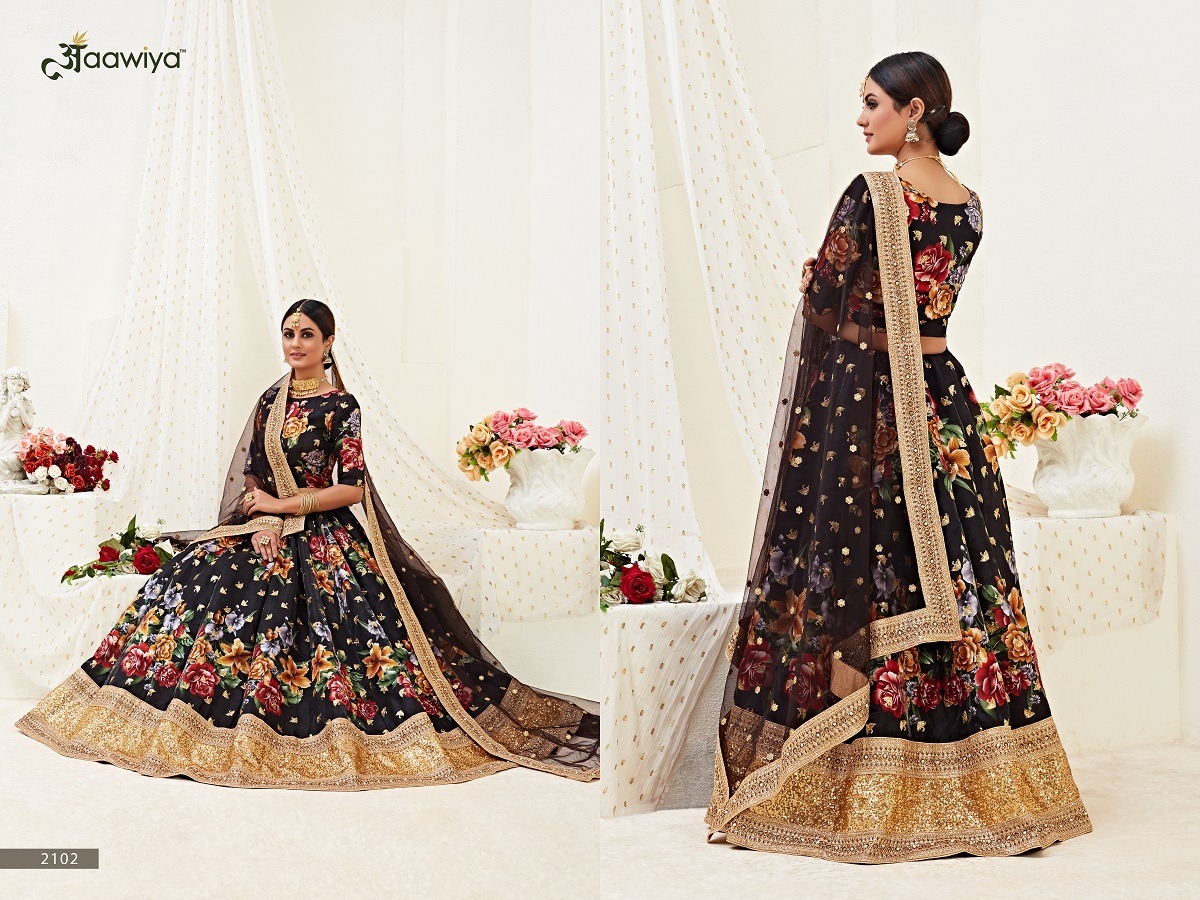 aawiya offical hiranyam vol 1 satin silk regal look lehngha choli with dupatta catalog