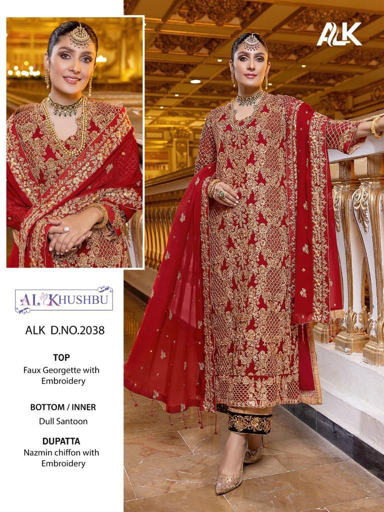 al khushbu 2038 georgette regal look salwar suit single