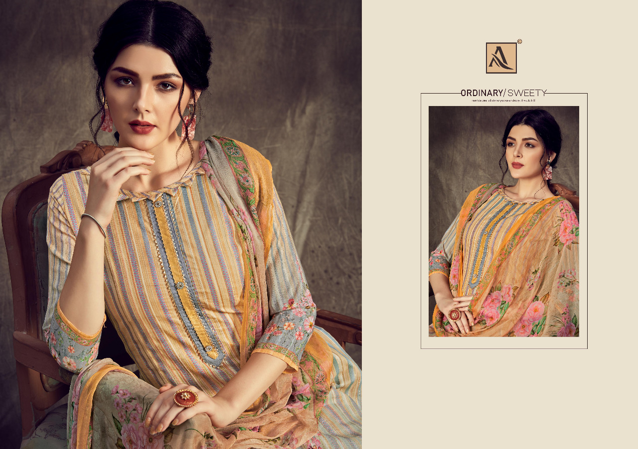 alok suit golden weave cotton zari exclusive print salwar suit catalog