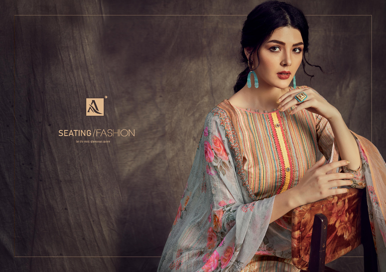 alok suit golden weave cotton zari exclusive print salwar suit catalog