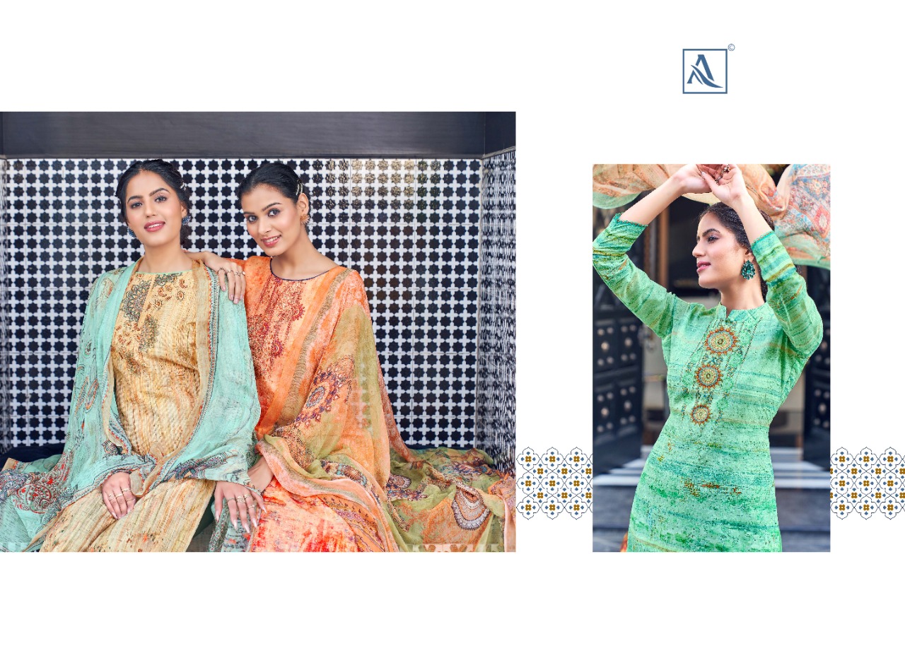 alok suit riwayat maslin exclusive print salwar suit catalog