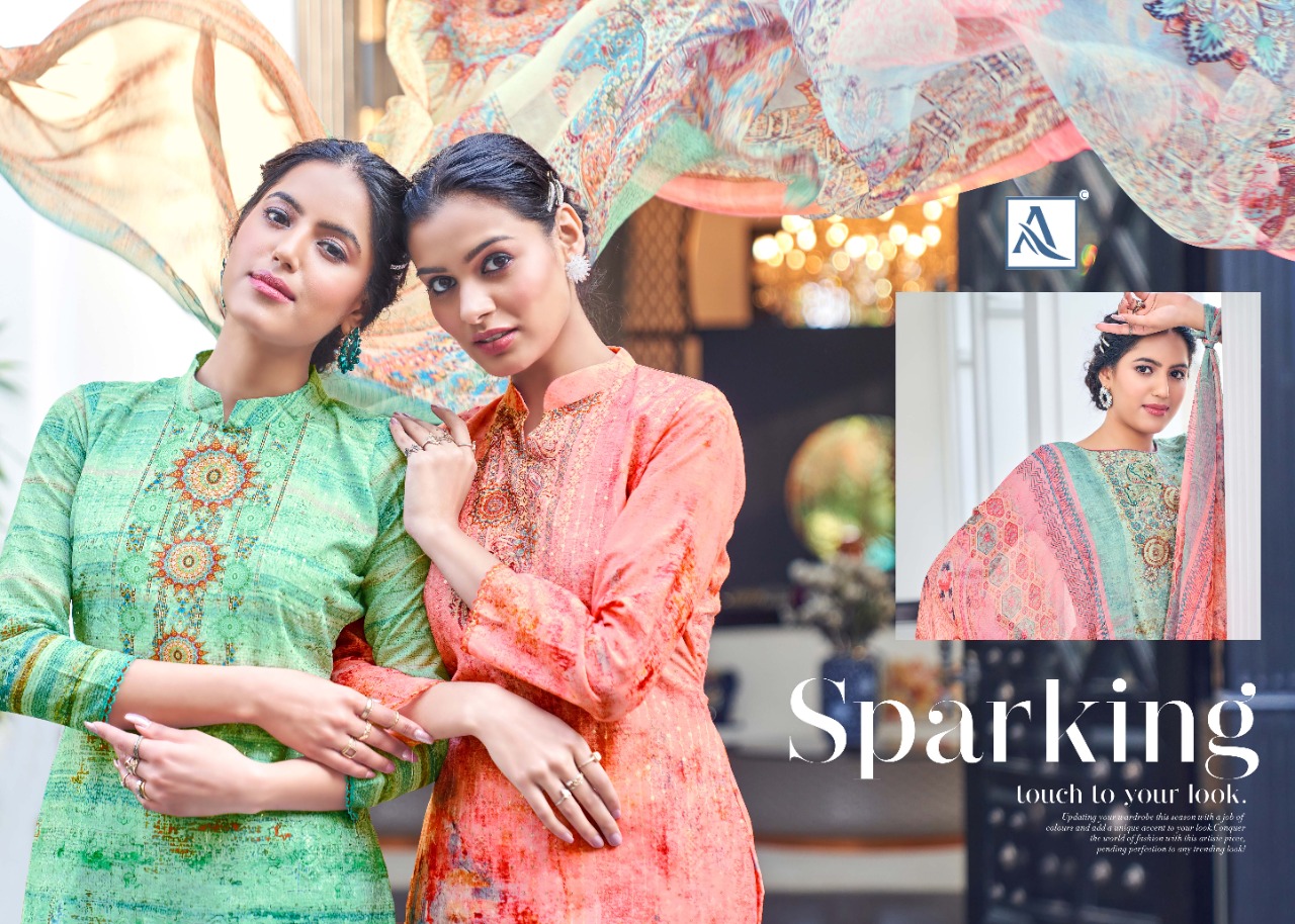 alok suit riwayat maslin exclusive print salwar suit catalog