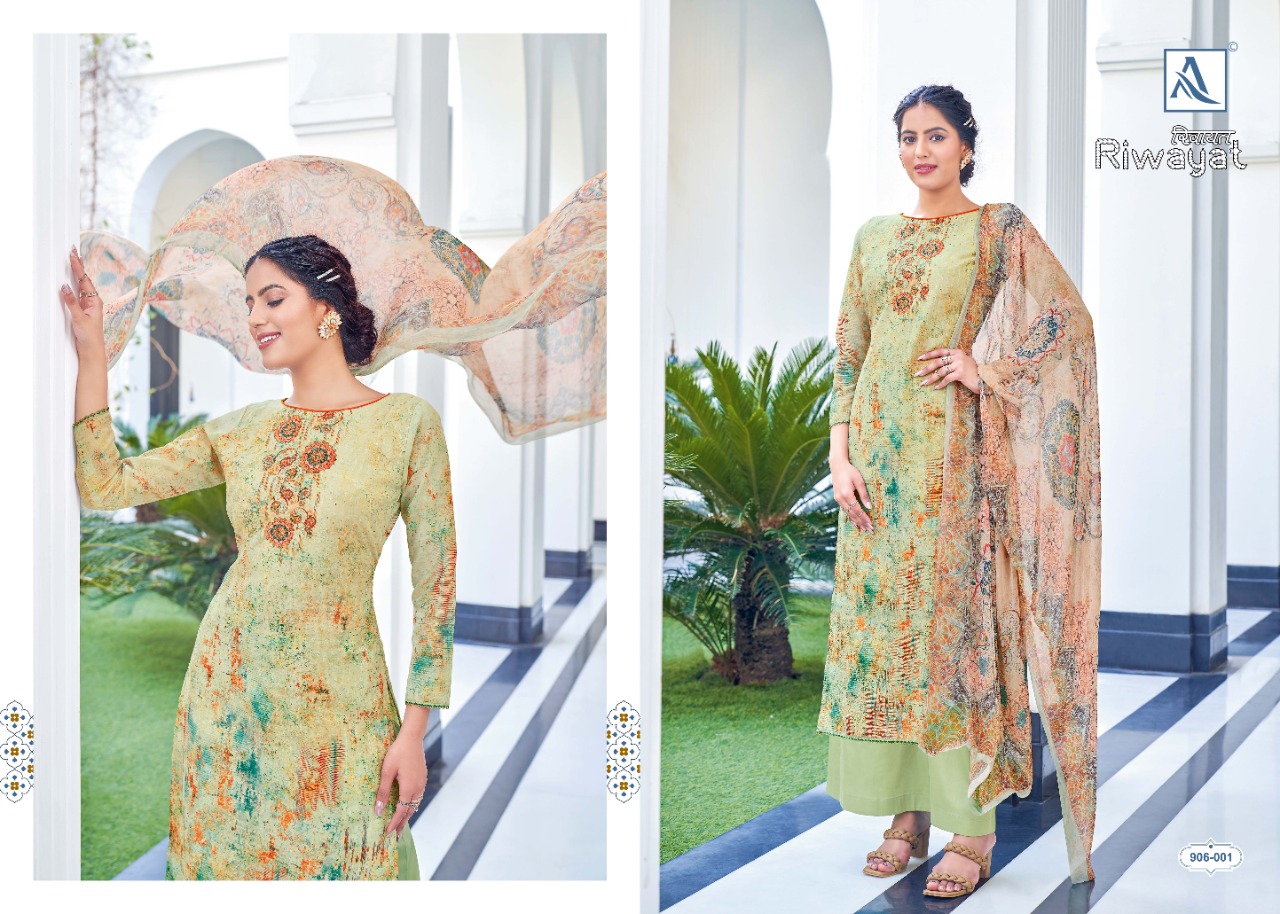 alok suit riwayat maslin exclusive print salwar suit catalog