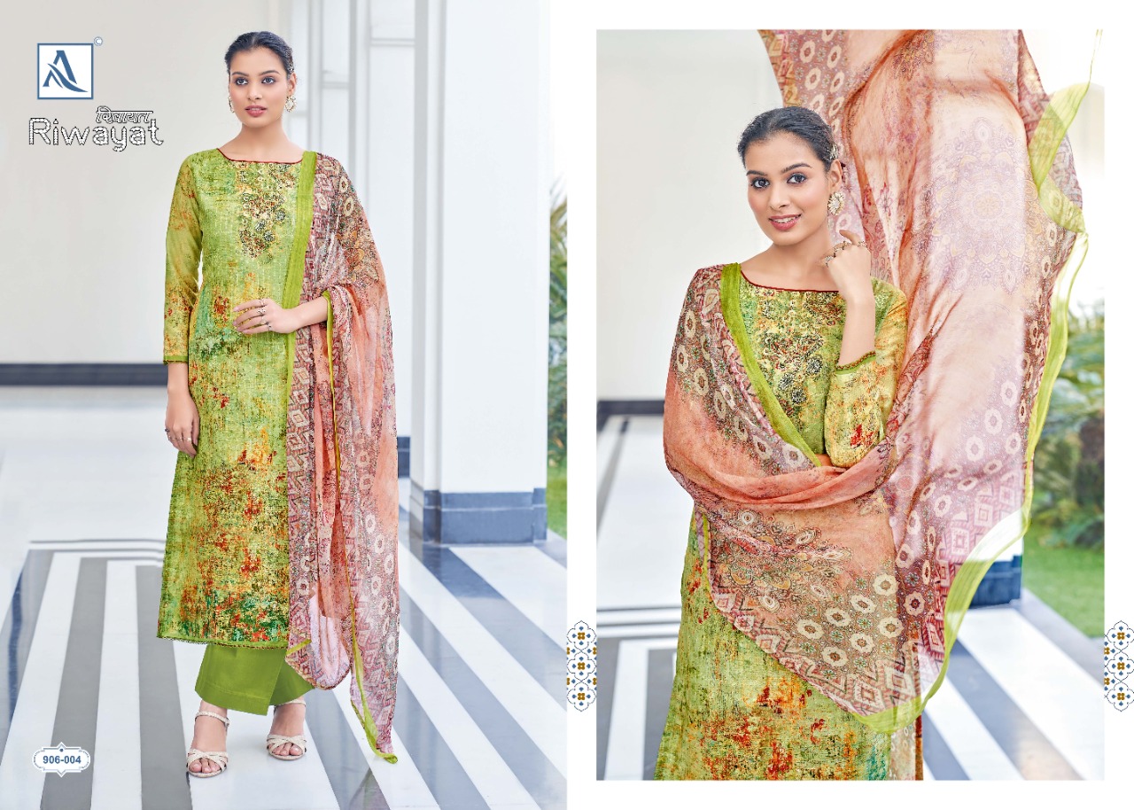 alok suit riwayat maslin exclusive print salwar suit catalog