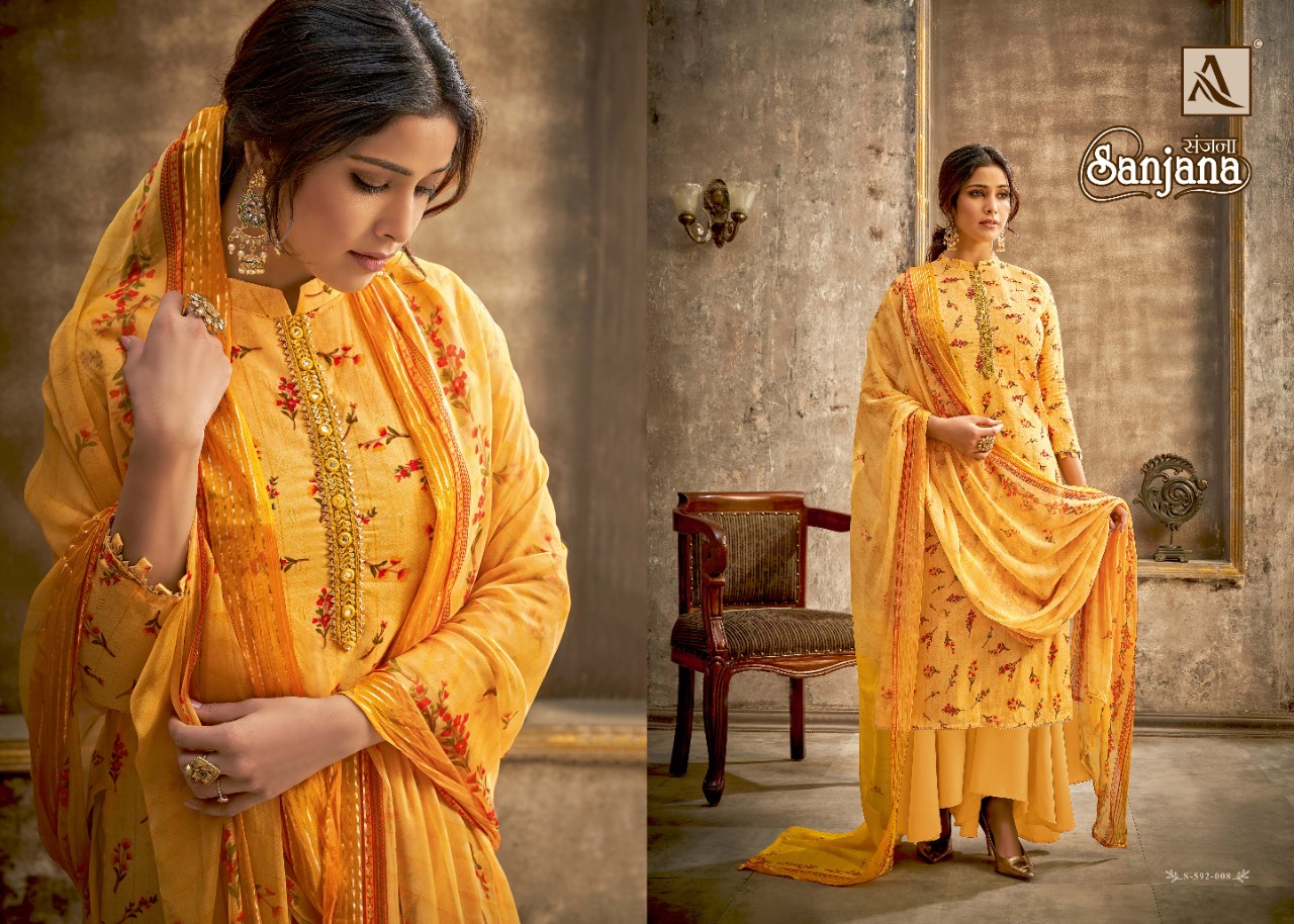 alok suit sanjana cotton graceful look salwar suit catalog