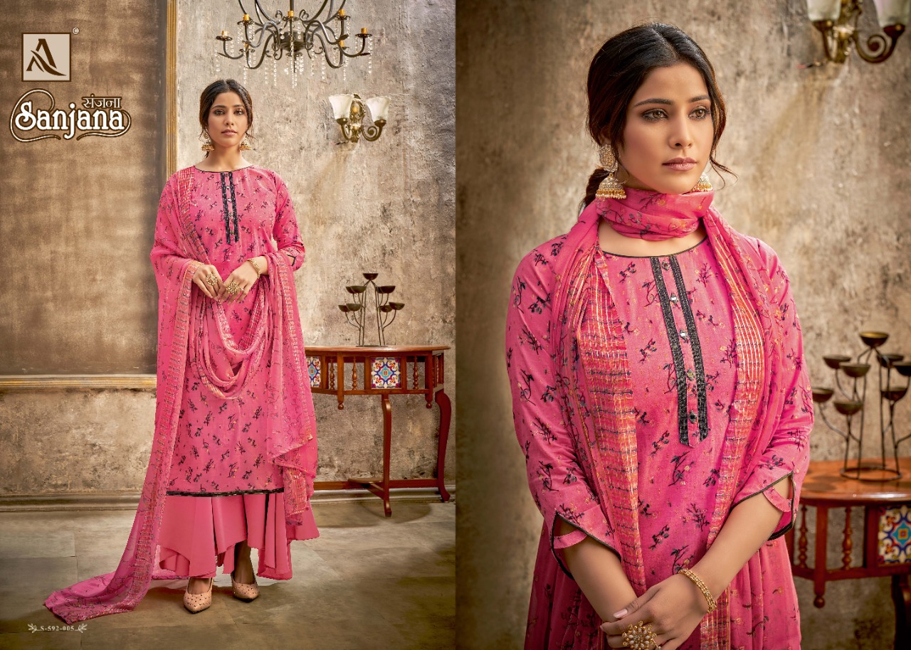 alok suit sanjana cotton graceful look salwar suit catalog