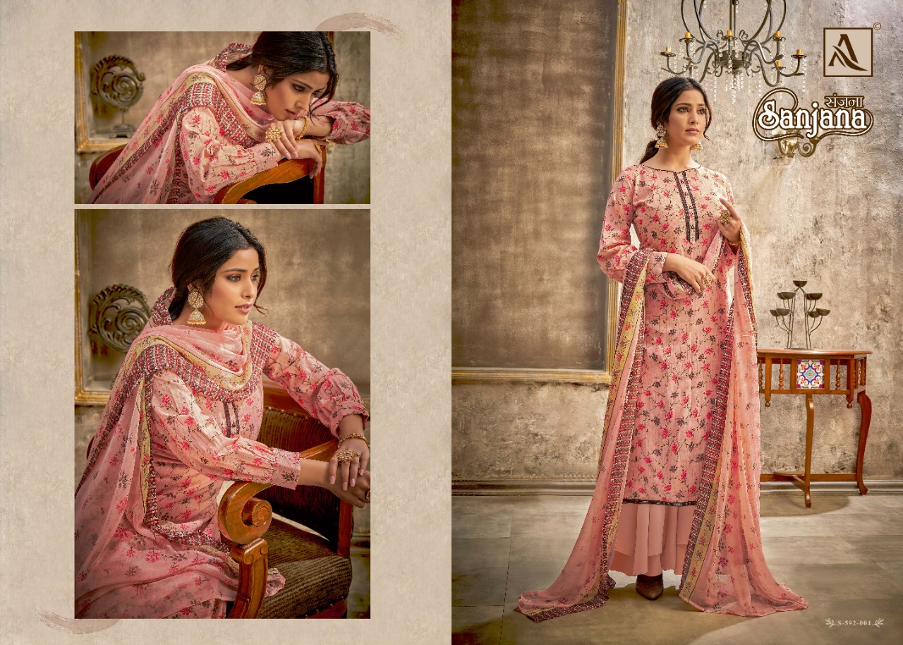 alok suit sanjana cotton graceful look salwar suit catalog