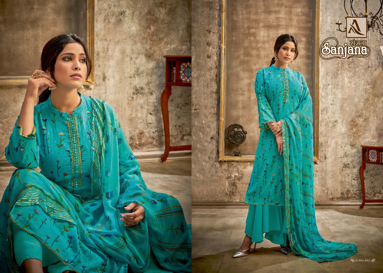 alok suit sanjana cotton graceful look salwar suit catalog