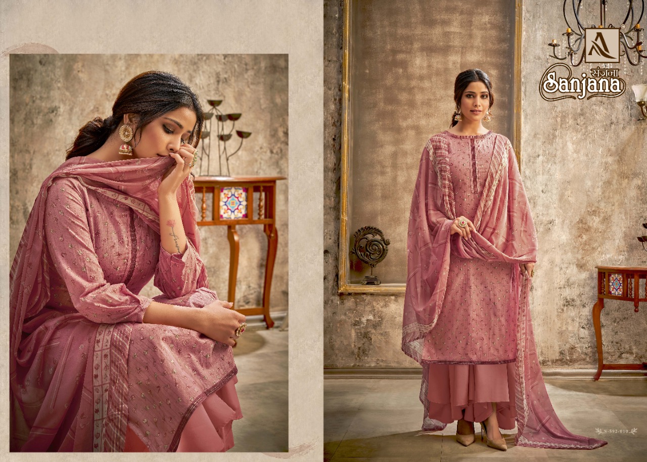 alok suit sanjana cotton graceful look salwar suit catalog