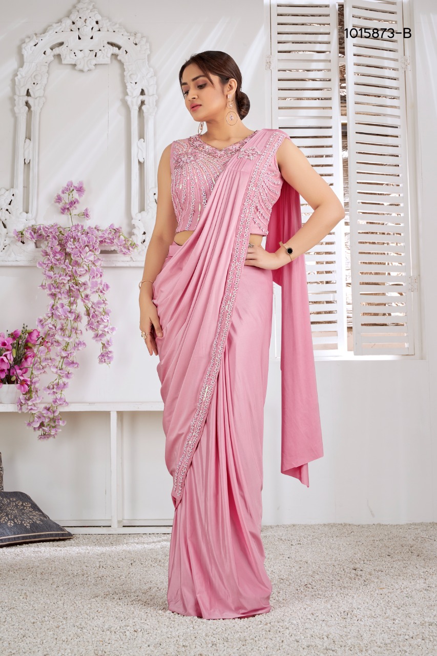 amoha trendz Design No 1015873 Imported Lycra gorgeous look saree catalog