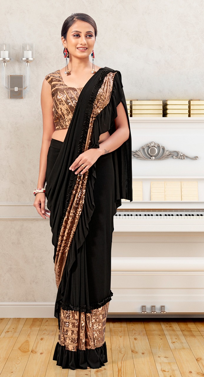 amoha trendz Design No 10418 Imported Lycra regal look saree catalog