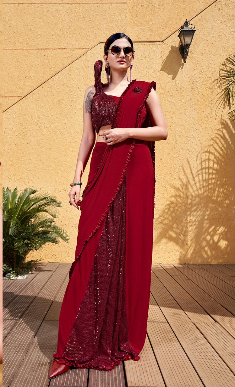 amoha trendz Design No 10432 Imported Lycra elegant saree catalog