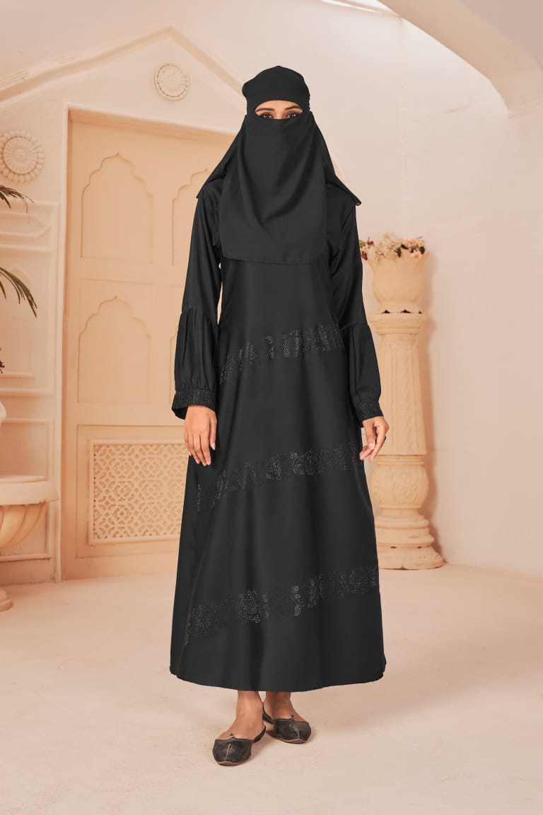 Banwery Fashion hijab Rassal Satin attrective look gown catalog