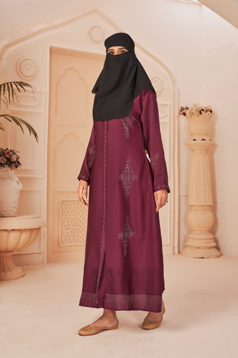 Banwery Fashion hijab Rassal Satin attrective look gown catalog