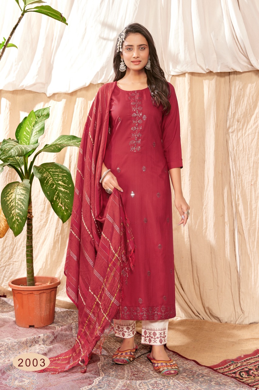 banwery fashion taj v 2 cotton elegant top pant with dupatta catalog