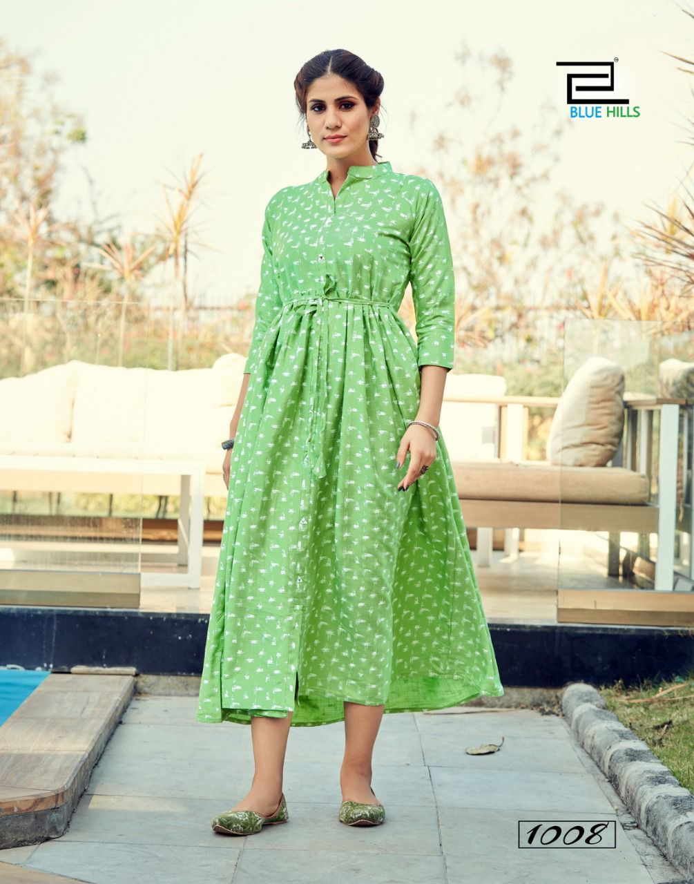 blue hills belt vol 1 rayon new and modern style long kurti catalog