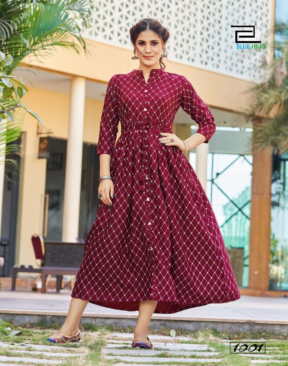 blue hills belt vol 1 rayon new and modern style long kurti catalog