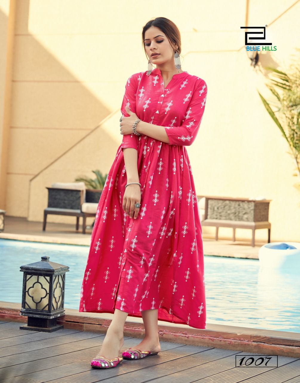 blue hills belt vol 1 rayon new and modern style long kurti catalog