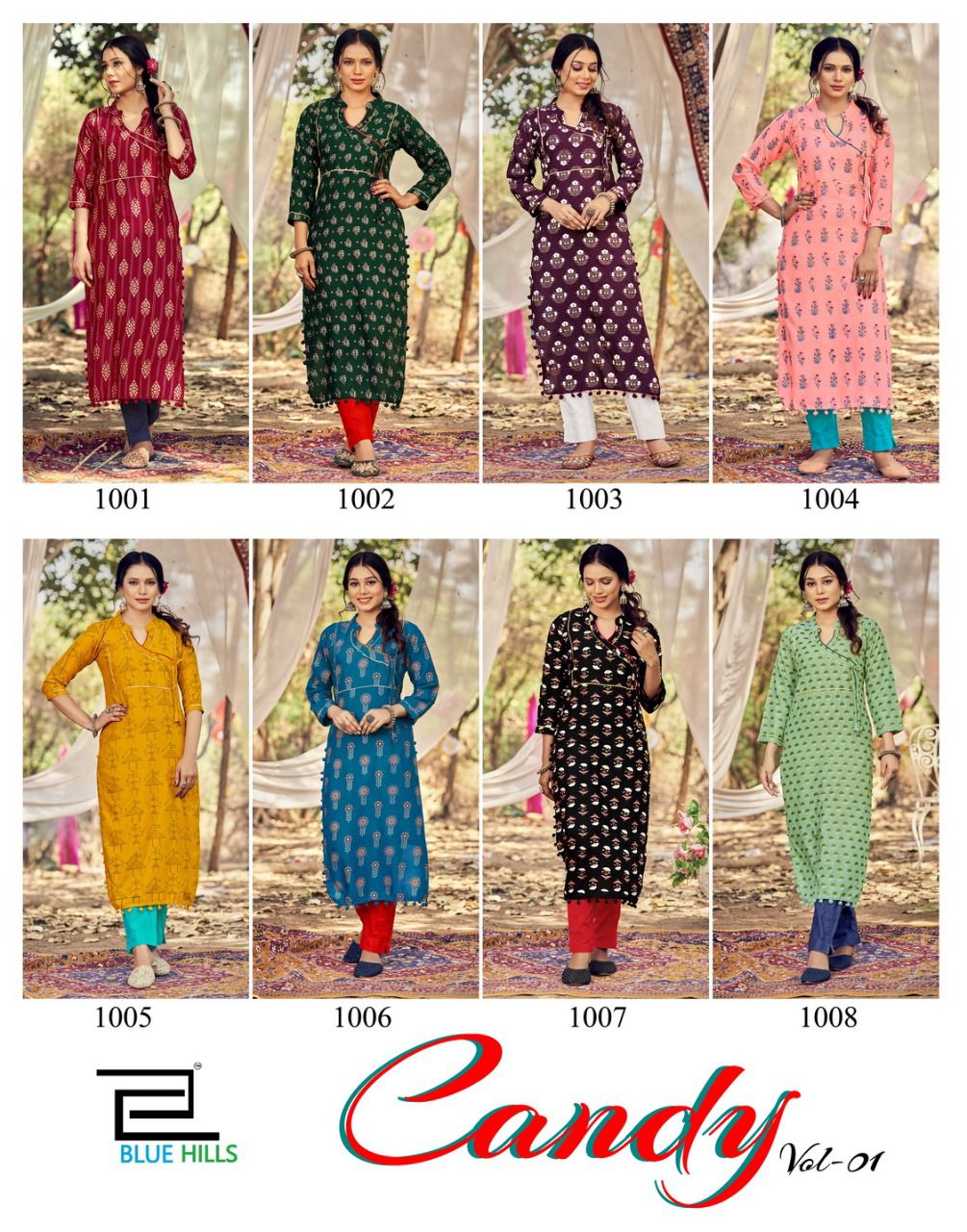 blue hills candy vol 1 rayon new and modern style kurti catalog