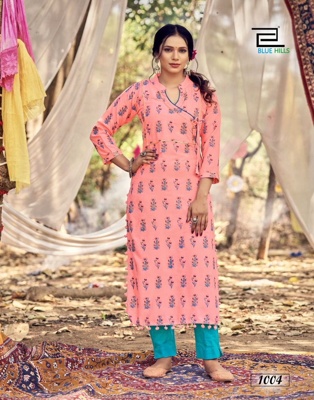 blue hills candy vol 1 rayon new and modern style kurti catalog