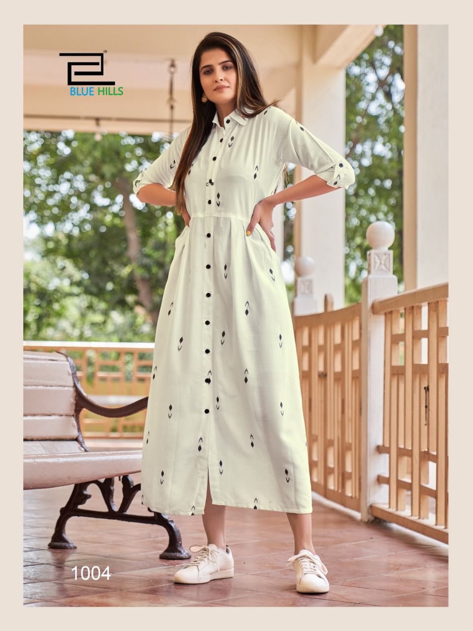 blue hills summer season rayon innovative style long kurti catalog