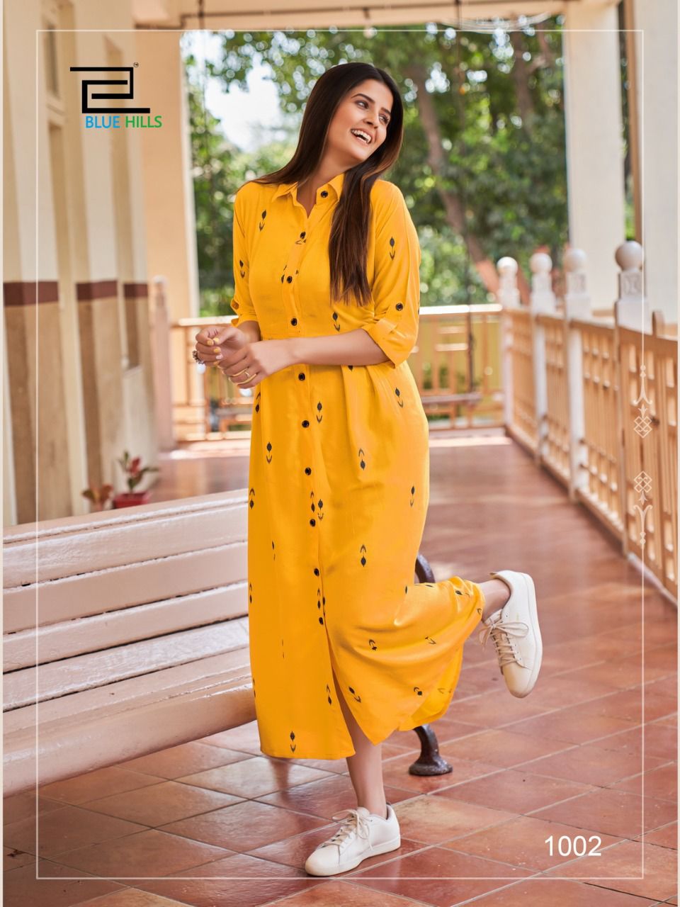 blue hills summer season rayon innovative style long kurti catalog