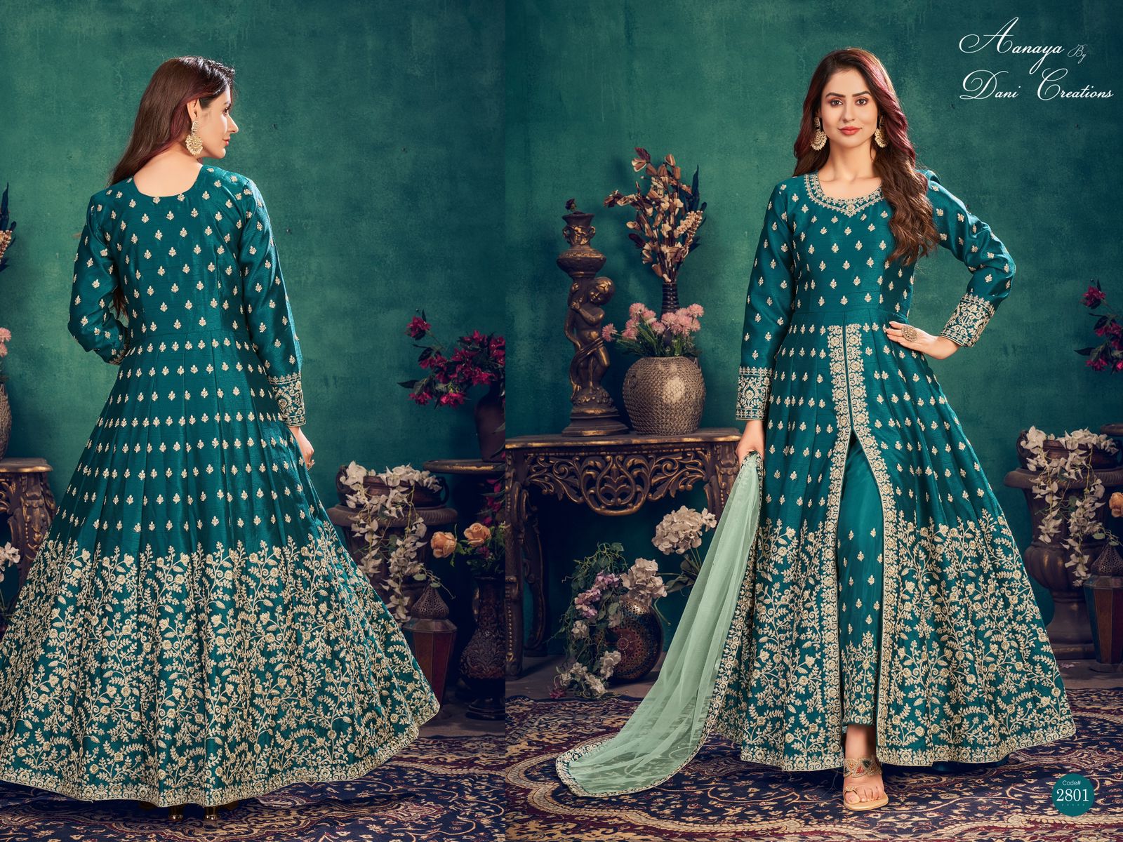 dani aanaya 2800 series vol 128 art silk regal look salwar suit catalog