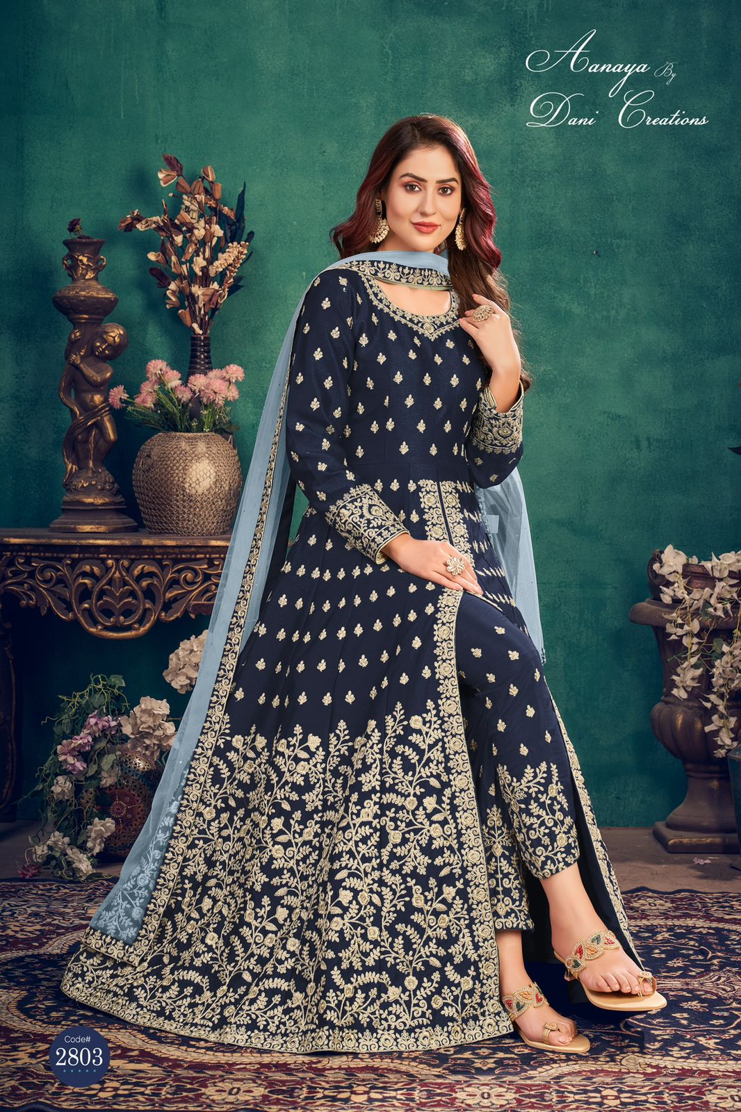 dani aanaya 2800 series vol 128 art silk regal look salwar suit catalog