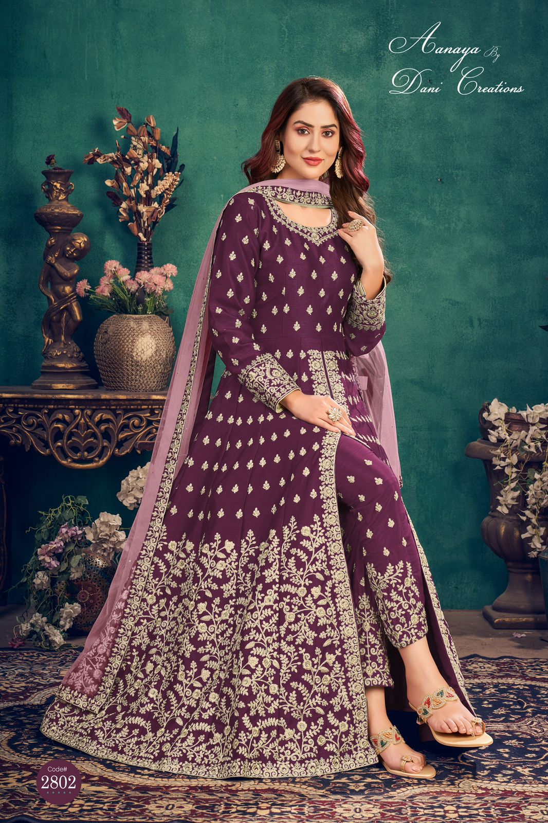 dani aanaya 2800 series vol 128 art silk regal look salwar suit catalog