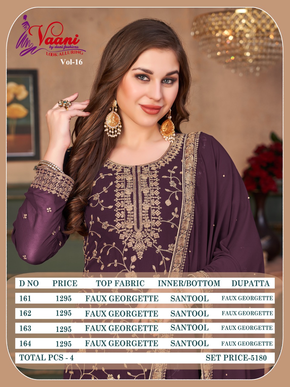 dani vaani vol 16 georgette catchy look salwar suit catalog