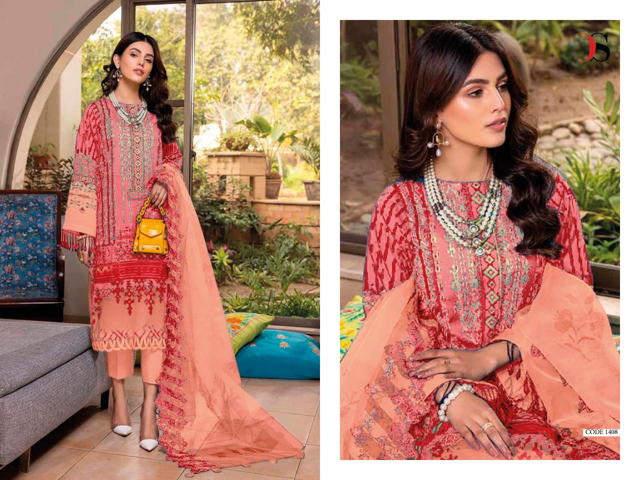 deepsy suit ainq 22 cotton attrective print salwar suit with chiffon dupatta catalog